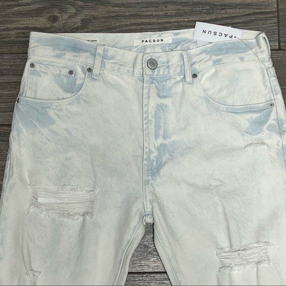 NWT $59.95 Pacsun Vintage Loose Jeans Bleach 28 30 31 36 Men's Ripped - Picture 4 of 14